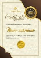 plantilla de certificado con lujo. ilustración vectorial vector