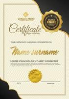 plantilla de certificado con lujo. ilustración vectorial vector