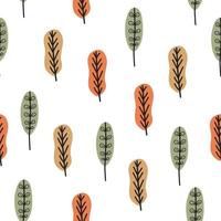 Seamless pattern of cute plant leaves vector