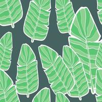 Banana leaves seamless pattern vector