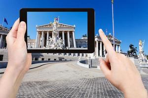 snapshot of Austrian Parliament Building in Vienna photo