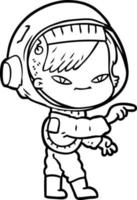 cartoon astronaut woman vector