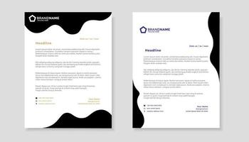 letterhead template for stationary design for business corporation with black color editable format vector