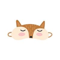 Eye mask vector sleeping night accessory relax resst in traveling illustration set of face sleepy protection cartoon asleep fox