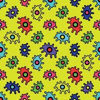 Seamless pattern of multicolored abstract eyes vector