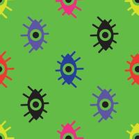 Seamless pattern of multicolored abstract eyes vector