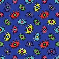 Seamless pattern of multicolored abstract eyes vector