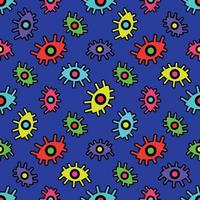 Seamless pattern of multicolored abstract eyes vector