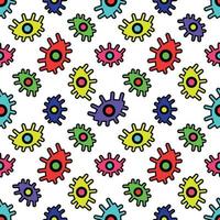 Seamless pattern of multicolored abstract eyes vector