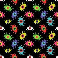 Seamless pattern of multicolored abstract eyes vector