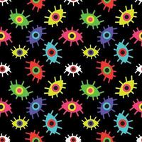 Seamless pattern of multicolored abstract eyes vector