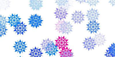 Light blue, red vector pattern with colored snowflakes.