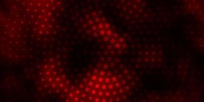 Dark Red vector texture with beautiful stars.