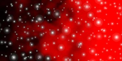 Dark Red vector pattern with abstract stars.