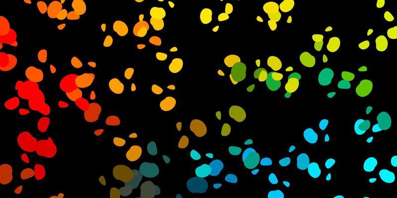 Dark blue, yellow vector background with random forms.