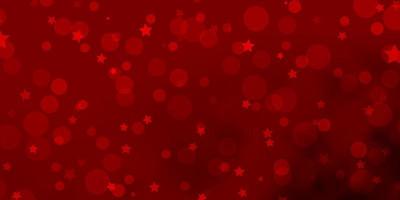 Light Red vector background with circles, stars.