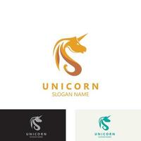 unicornio caballo logo imagen diseño cabeza elegante plantilla vector