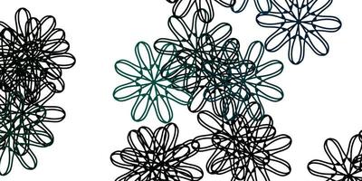 Light Green vector doodle pattern with flowers.