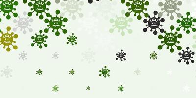 Light Green vector background with covid-19 symbols.