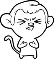 cartoon annoyed monkey vector