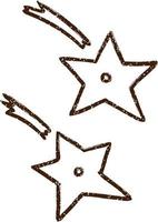 dibujo al carboncillo de estrellas arrojadizas vector