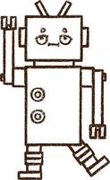 Crazy Robot Charcoal Drawing vector