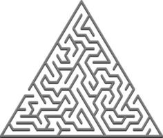 Vector texture with a gray triangular 3D maze, game.