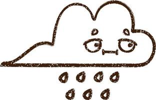 Raincloud Charcoal Drawing vector