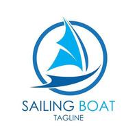 simple Sailing boat logo, Daily cruises, sea travel, vector logo-icon