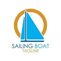 simple Sailing boat logo, Daily cruises, sea travel, vector logo-icon