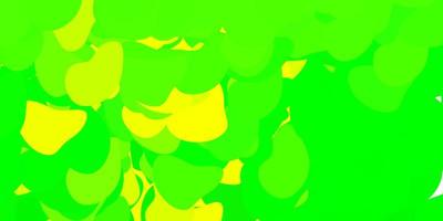 Light green, yellow vector pattern with abstract shapes.