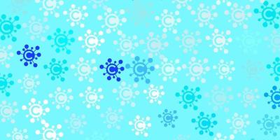 Light BLUE vector pattern with coronavirus elements.