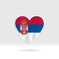 corazón de la bandera de serbia. corazón de botón plateado y plantilla de bandera. fácil edición y vector en grupos. Ilustración de vector de bandera nacional sobre fondo blanco.