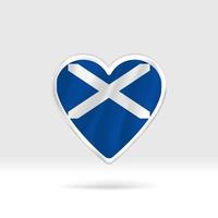 Heart from Scotland flag. Silver button heart and flag template. Easy editing and vector in groups. National flag vector illustration on white background.