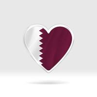 Heart from Qatar flag. Silver button heart and flag template. Easy editing and vector in groups. National flag vector illustration on white background.