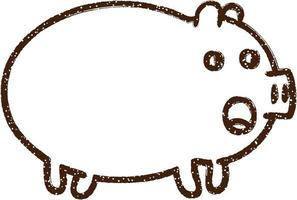 Pig Charcoal Drawing vector