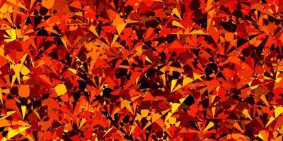 Dark Orange vector background with triangles.