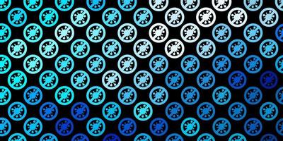 Dark BLUE vector backdrop with virus symbols.