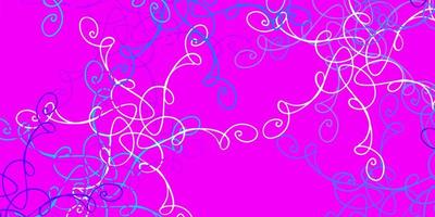 Light Pink, Blue vector backdrop with bent lines.