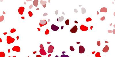 Light pink, red vector background with random forms.