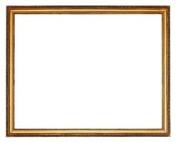 narrow carved golden wooden picture frame photo