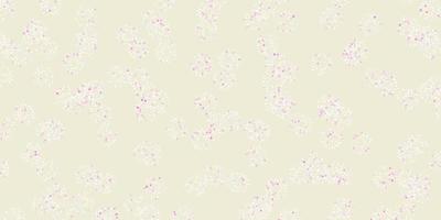 Light pink, yellow vector doodle template with flowers.
