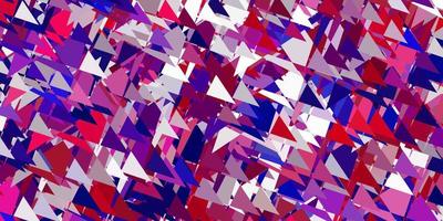 Light purple, pink vector background with triangles.