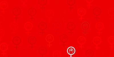 Light Red vector texture with women rights symbols.