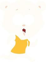 laughing teddy  bear flat color style cartoon vector