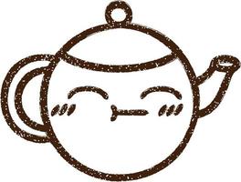 Teapot Charcoal Drawing vector