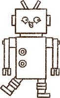 dibujo de carbón de robot loco vector