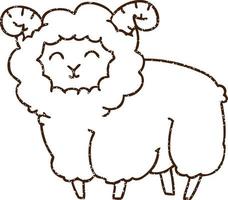 Sheep Charcoal Drawing vector