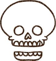 dibujo al carbón de calavera espeluznante vector