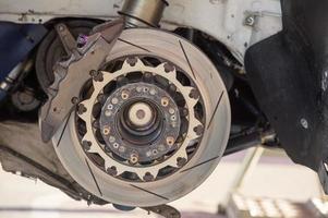 rally car brake system detail photo